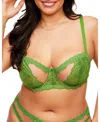 Adore Me Melrose Unlined Balconette Bra In Medium Green