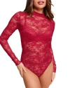 Adore Me Meredith Bodysuit In Dark Red