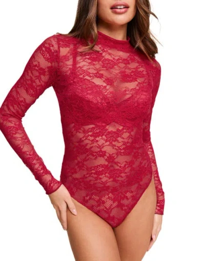 Adore Me Meredith Bodysuit In Dark Red