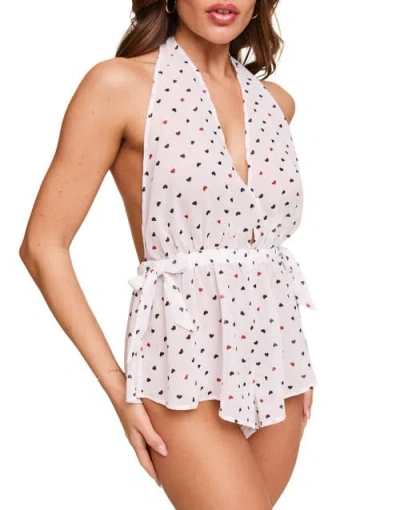 Adore Me Merilyn Romper Lingerie In Heart White