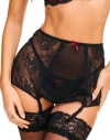 Adore Me Milena Garter Belt Lingerie In Black