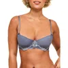 Adore Me Missy Unlined Demi Bra In Dark Grey