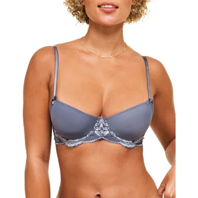 Adore Me Missy Unlined Demi Bra In Dark Grey
