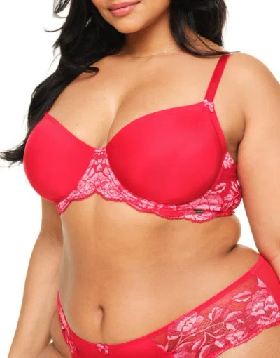 Adore Me Missy Unlined Demi Bra In Dark Red