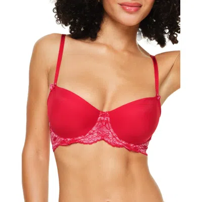 Adore Me Missy Unlined Demi Bra In Dark Red