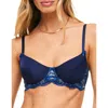 Adore Me Missy Unlined Demi Bra In Floral Blue