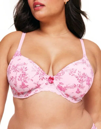 Adore Me Nare Contour Full Coverage Bra In Floral Pink