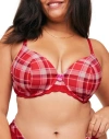Adore Me Nare Contour Full Coverage Bra In Plaid Red