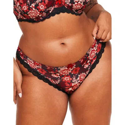 Adore Me Nare Thong Panties In Floral Black