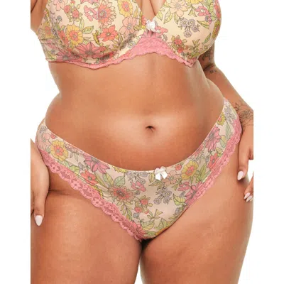 Adore Me Nare Thong Panties In Floral Orange