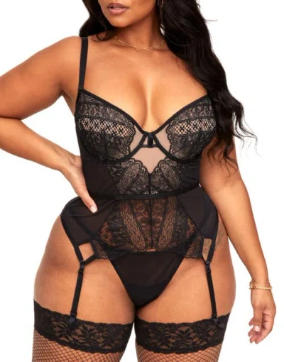 Adore Me Naya Unlined Bustier & G-string Set In Black