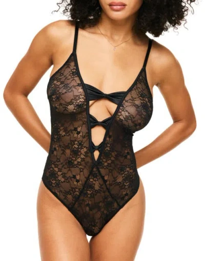 Adore Me Nelle Bodysuit Lingerie In Black