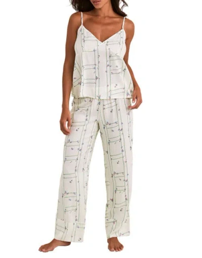 Adore Me Nessa Pajama Cami & Pant Set In White