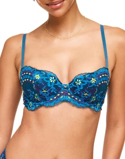 Adore Me Nicholette Contour Balconette Bra In Floral Blue