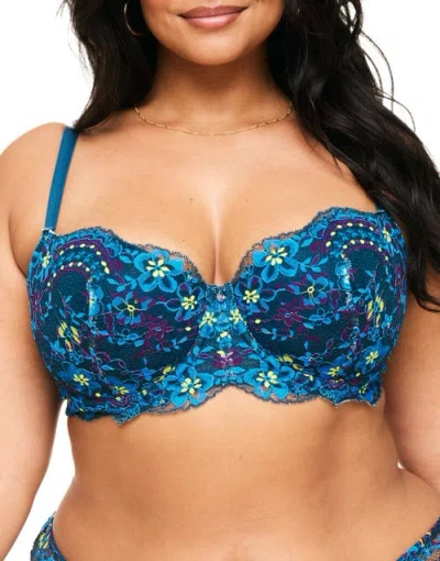 Adore Me Nicholette Contour Balconette Bra In Floral Blue