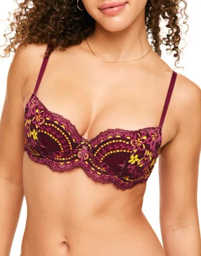 Adore Me Nicholette Contour Balconette Bra In Floral Red