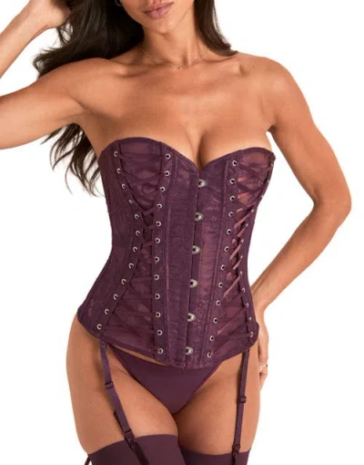 Adore Me Nikita Unlined Boned Corset In Purple
