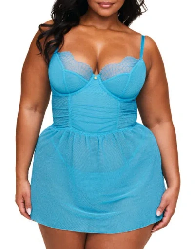 Adore Me Nori Babydoll Lingerie In Medium Blue