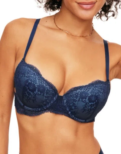 Adore Me Olisa Push Up Demi Bra In Dark Blue