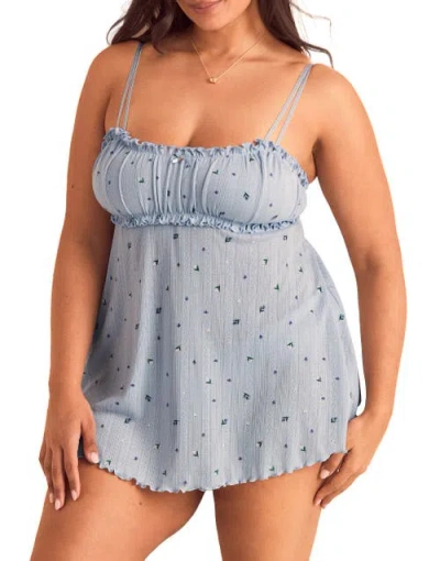 Adore Me Ophylia Babydoll & Hipster Set In Gray