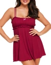 Adore Me Ophylia Babydoll & Hipster Set In Red