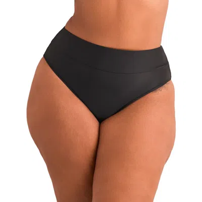 Adore Me Perry Swimwear High Waisted Bottom In Black