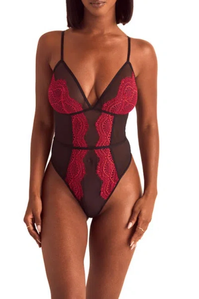 Adore Me Phebe Bodysuit Lingerie In Animal Print