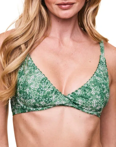 Adore Me Pilar Swimwear Bikini Top In Geo Green