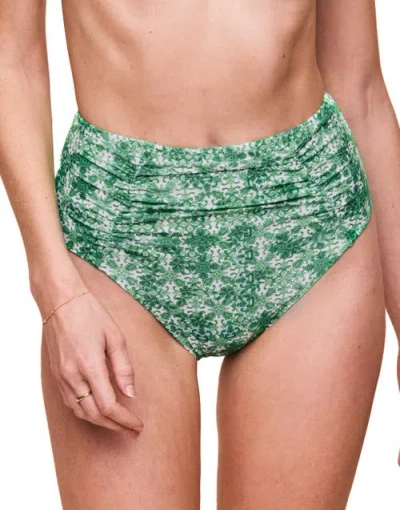 Adore Me Pilar Swimwear High Waist Bikini Bottom In Geo Green