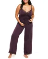 Adore Me Plus Size Suzanna Pajama Cami And Pants Set In Dark Purple