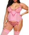Adore Me Lovette Unlined Plunge Bustier In Medium Pink