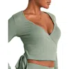 Adore Me Pointelle Ballet Wrap Top In Multi