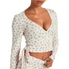 Adore Me Pointelle Ballet Wrap Top In Neutral