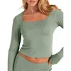 Adore Me Pointelle Long Sleeve Top In Green