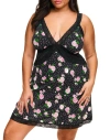 Adore Me Primrose Slip Dress In Floral Black