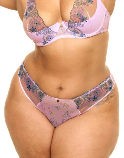 Adore Me Prisma Brazilian Panties In Floral Pink