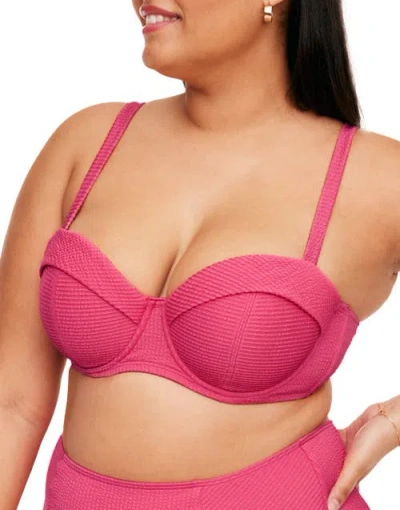Adore Me Rachelle Swimwear Bikini Top In Dark Pink