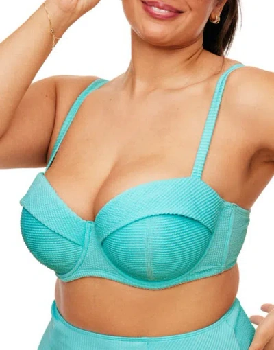 Adore Me Rachelle Swimwear Bikini Top In Medium Blue