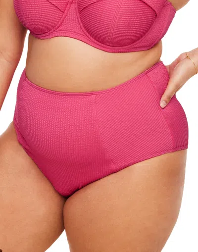 Adore Me Rachelle Women's Plus-size Swimwear High-waist Bikini Bottom In Pink