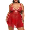 Adore Me Rae Unlined Babydoll & G-string Set Lingerie In Red