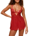 Adore Me Women's Rae Unlined Babydoll & G-string Set Lingerie In Red