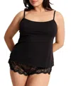 Adore Me Reign Women's Plus-size Cami & Short Set Lingerie In Black