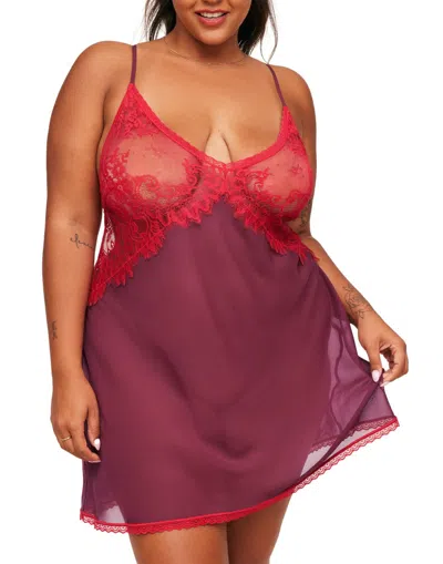 Adore Me Raquel Women's Plus-size Slip Lingerie In Dark Red