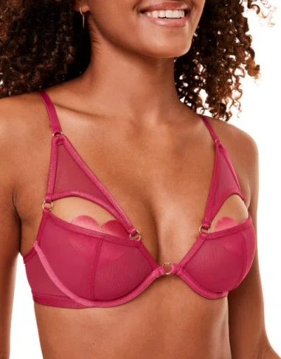 Adore Me Rayna Unlined Plunge Bra In Dark Pink