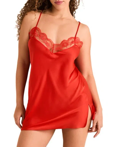 Adore Me Rebecka Slip Lingerie In Red