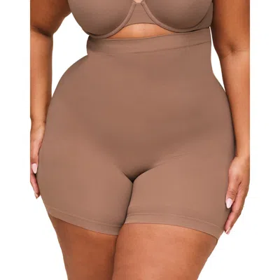 Adore Me Reece High-waisted Smoothing Shorts In Medium Beige