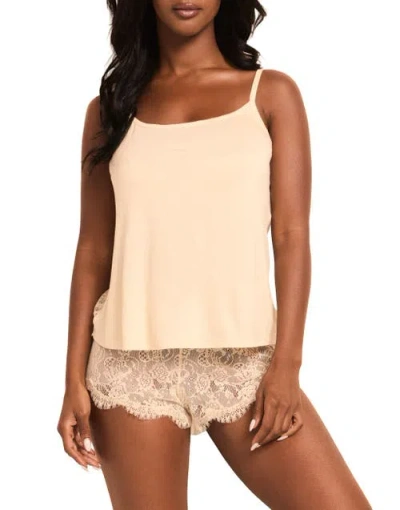 Adore Me Regin Cami & Shorts Set Lingerie In Gold