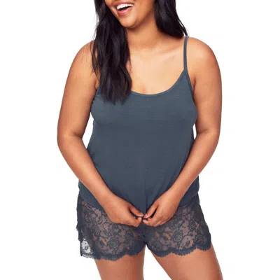 Adore Me Reign Cami & Short Set Lingerie In Dark Grey