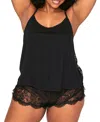 Adore Me Reign Women's Plus-size Cami & Short Set Lingerie In Black