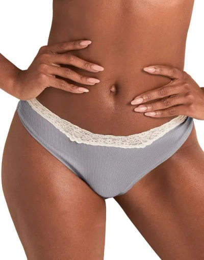 Adore Me Rib Brazilian Panties In Gray